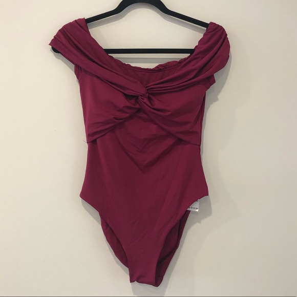 BNWT Trina Turk twist front off shoulder swimsuit - Picture 4 of 8